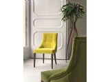 Sedia in tessuto con gambe in legno massello Chloé di Porada