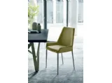 Sedia Havana rivestita in ecopelle con struttura in metallo antracite di Sedit