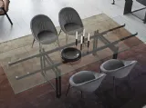 Tavolo allungabile con piano in vetro e struttura in metallo Berlin di Calligaris