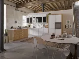 Cucina Classica con isola Mia 01 in legno naturale e laccato Bianco di Dibiesse