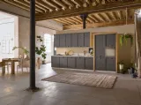 Cucina Classica lineare in legno laccato grigio opaco Mia 03 di Dibiesse