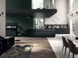 Cucina Moderna con penisola GI30 01 in laccato Nero opaco di Dibiesse