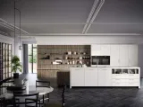 Cucina Moderna lineare Spring maniglia 02 in melaminico e finitura calce bianca di Dibiesse